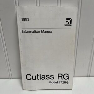 Cessna 1983 Cutlass RG 172RG Information Manual POH Bound Aviation Airplane